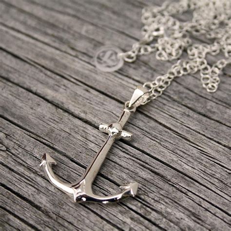 Nautical Sterling Silver Anchor Necklace Large Pendant On A