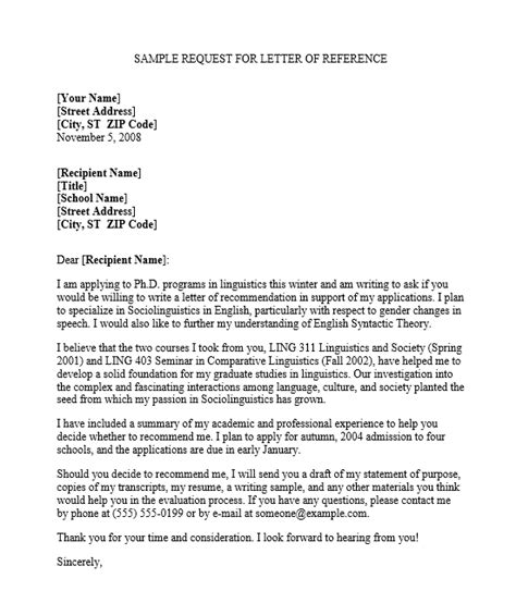 professional reference letter samples  word