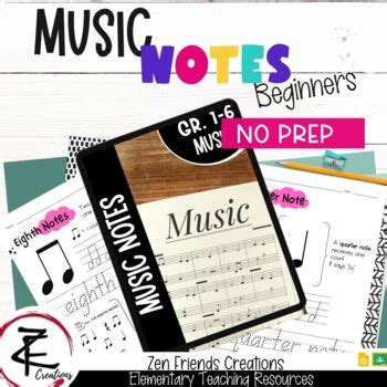 MUSIC NOTES WORKSHEETS/Music Theory/No Prep/Beginners/Coloring Included