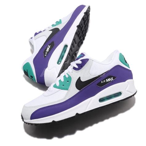 Nike Air Max 90 Essential White Hyper Jade Purple Men Running Shoes