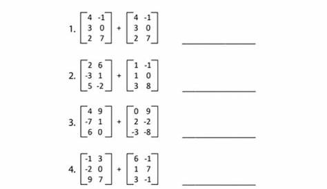 multiplication of matrices worksheet