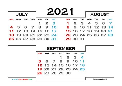 July August September 2021 Printable Calendar 214876