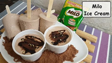 The condensed milk ice cream we have prepared can be enriched with cocoa powder to create an effect similar to that of chocolate ice cream. Milo Ice Cream | How to make home made ice cream (no ice ...