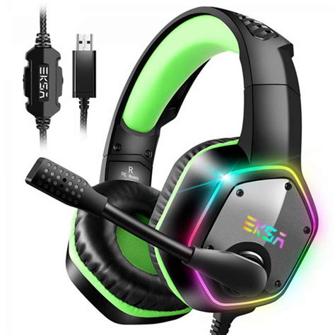 Auriculares Gamer Headset Eksa E1000 V Surround 71 Rgb Pc Ps4 Verde ⋆