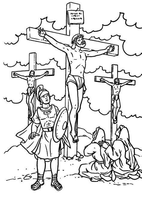 Jesus On The Cross Coloring Pages Printable At Free