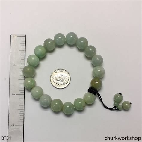 Light Green Beads Jade Bracelet Churk Work Shop