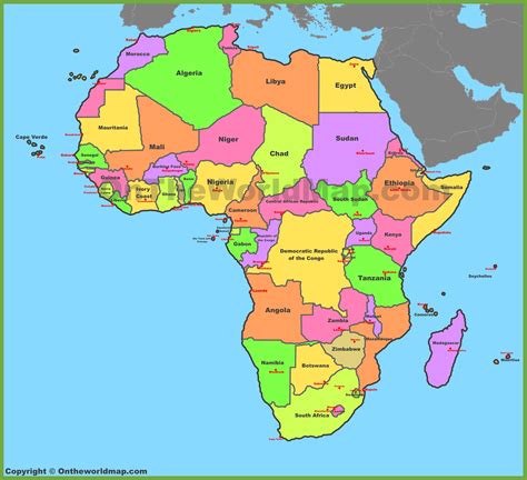 Map Of Africa With Countries And Capitals Ontheworldmap Com