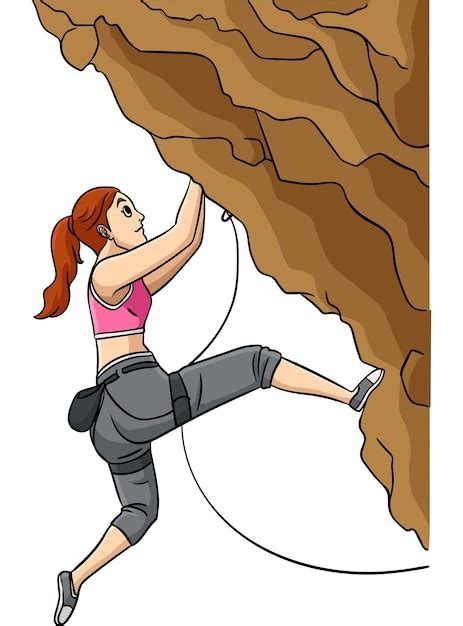 Premium Vector Rock Climber Cartoon Colored Clipart Illustration