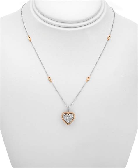 Macys Diamond Pavé Heart 18 Pendant Necklace 34 Ct Tw In 14k