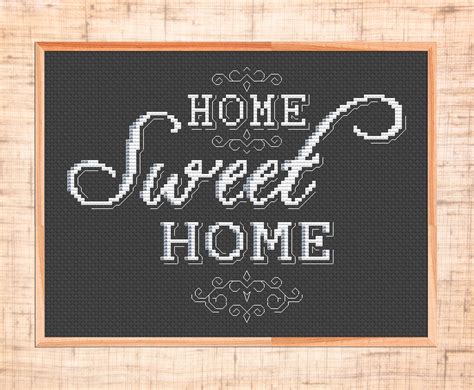 Set Home Sweet Home Cross Stitch Pattern Modern Cross Stitch Etsy