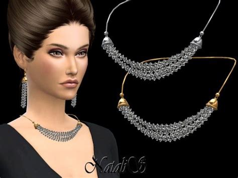 The Sims Resource Crystal Multi Strand Necklace By Natalis • Sims 4