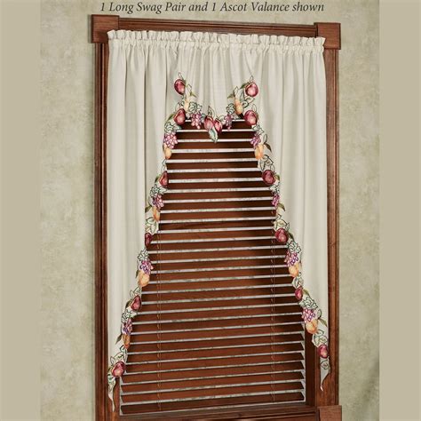 Fruitful Embroidered Long Swag Window Valances
