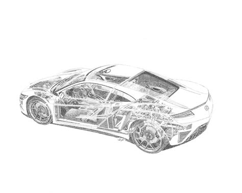Car Engineering Drawing Art Drawing Skill