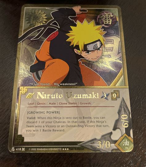 Mavin Gold Foil Triple Dot First Edition Naruto Uzumaki Collectible