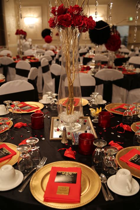 Red And Black Table Decor Beautiful Red Black And Gold Table