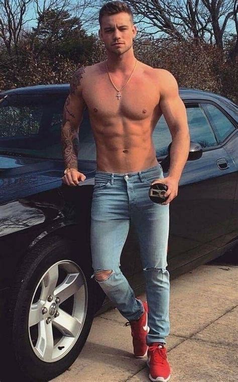 Bare Chested In Jeans With Average Bulge Denim