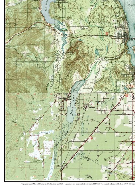 Olympia Ca 1937 Usgs Old Topographic Map Custom Composite Etsy