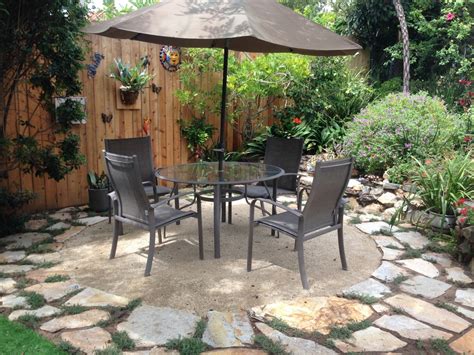 When you're drawing up plans for your dream backyard pond or water feature, consider the color and. Decomposed Granite Patio with Flagstone Border ...