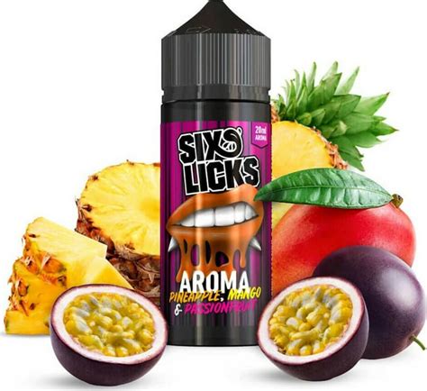 Six Licks Flavor Shot Pineapple Mango Passion Fruit 20ml120ml Skroutzgr