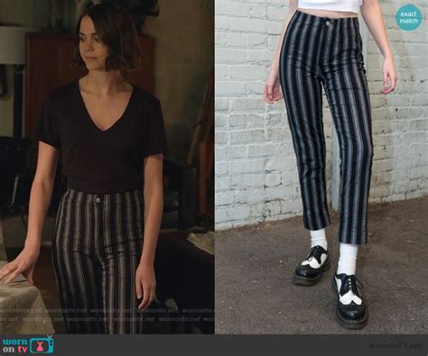 WornOnTV Callies Black Striped Pants On Good Trouble Maia Mitchell