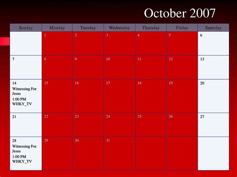 Ppt 2007 Monthly Calendar Powerpoint Presentation Free Download Id
