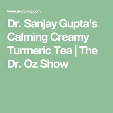 Turmeric Tea Recipe Dr Oz