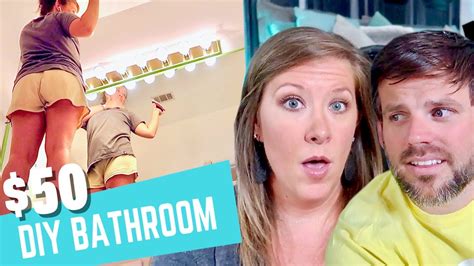 Add neutral accessories and mini bathroom makeover is complete! DIY Bathroom Makeover Under $50 - Home Renovation On A ...