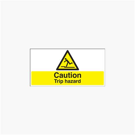 300x600mm Caution Trip Hazard Self Adhesive Signs Safety Sign Uk