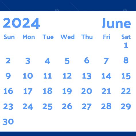 Calendario Mensual Junio 2023 Vector Png Junio 2024 Calendario Junio