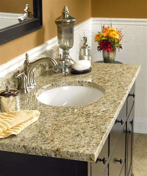 Aged with a wax finish. Natural Granite Bathroom Vanity Tops (With images) | Granite bathroom, Granite bathroom ...