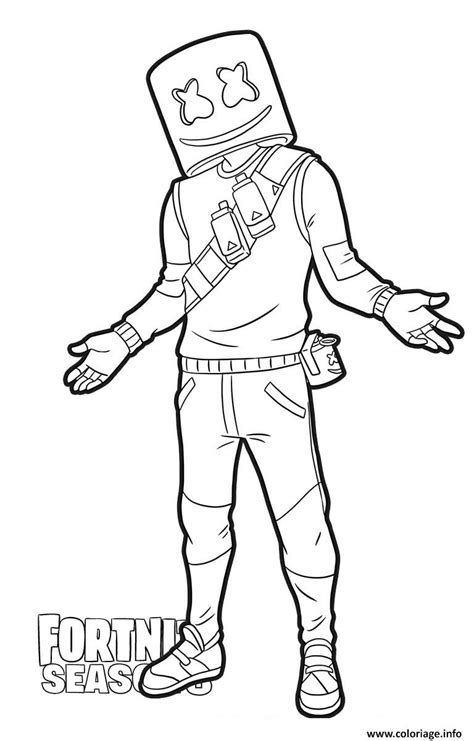 Fortnite Marshmello Kolorowanka Coloriage Ausmalbilder Dessin Druku