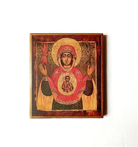 Christian Orthodox Icon Our Lady Of The Sign Mother Of God Etsy Hong Kong