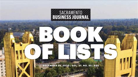 Sacramento Business Journal Releases 2020 Book Of Lists Sacramento