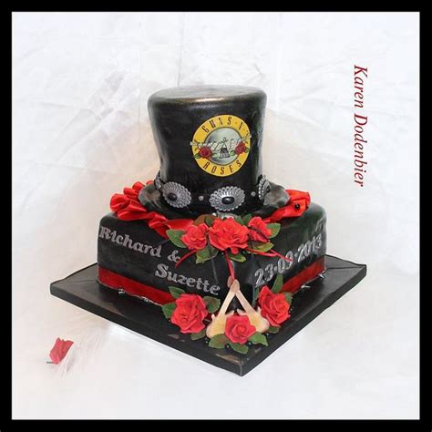 Guns And Roses Wedding Cake Decorated Cake By Karen Cakesdecor