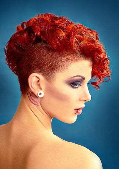 Short Red Curls With Sidecut Red Bob Haircut Fade Haircut Curly Hair