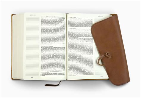 Esv Single Column Journaling Bible Large Print Brown Flap With Strap
