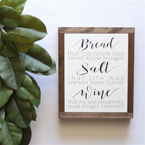 Wood Sign Housewarming T Bread Salt And Wine Its A Etsy