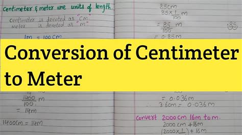 How To Convert Centimeter To Meter Conversion Of Centimeter To Meter