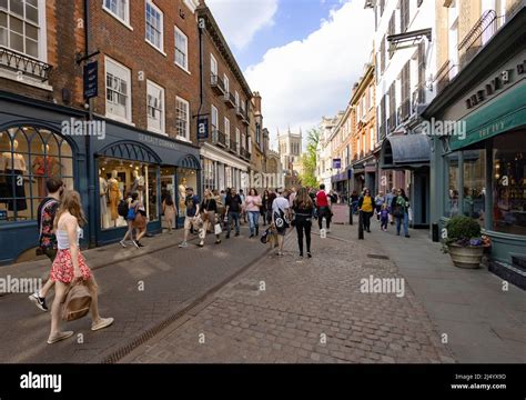 People Shopping On Trinity Street Cambridge City Centre Cambridge Uk