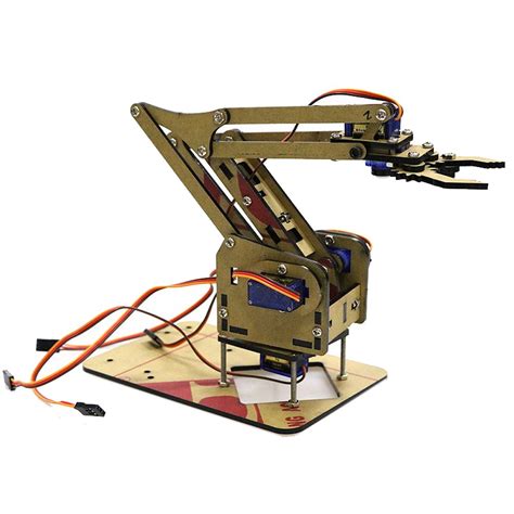 4 Dof Acrylic Unassembled Diy Robot Arm Kit With 4pcs Sg90 Servo For