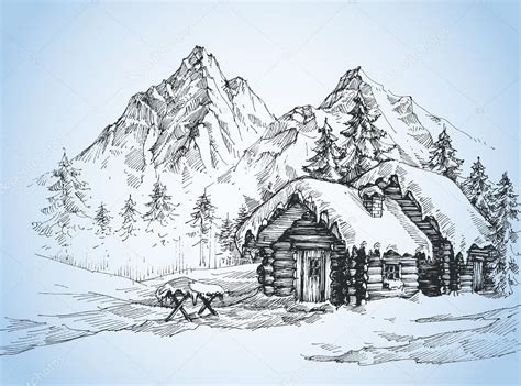 Snow Landscape Drawing At Getdrawings Free Download