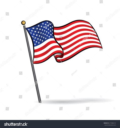 Usa Flag Waving On Wind Vector Stock Vector 271885214 Shutterstock