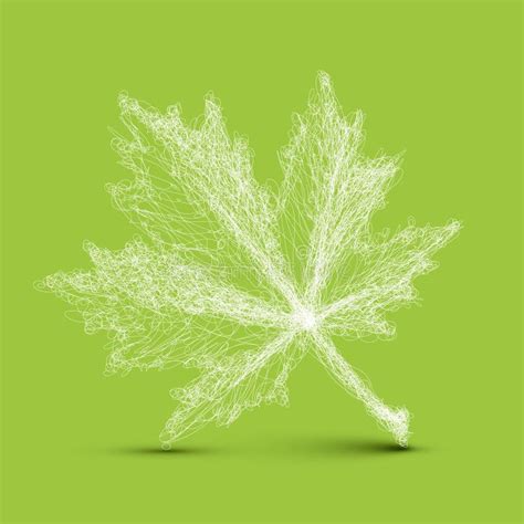 Vector Spring Leaf Continuous Line Drawing Stock Illustration