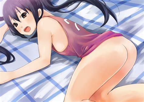 Rule 34 Ass Azusa Nakano K On Bed Black Hair Blush Brown Eyes Female Female Only Human