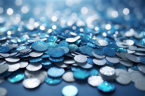 Premium Photo Blurry Shimmering Background Of Blue Sequins Silver