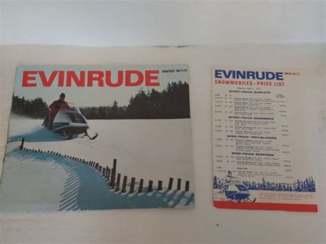 Evinrude Snowmobile Brochure Winter 1971 72 With Price List Ebay