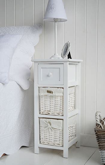 Second to the coffee table? Bar Harbor narrow white bedside table 25cm wide. The White ...