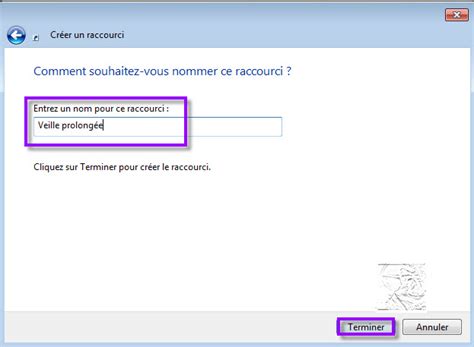 Si un bouton terminer apparait en bas de la boite de dialogue, cliquez dessus. Raccourci pour mettre l'ordinateur en mise en veille ...