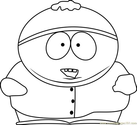 Eric Cartman from South Park Coloring Page for Kids - Free South Park
