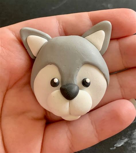 Polymer Clay Tutorial Husky Dog Face Guide How To Beginners | Etsy